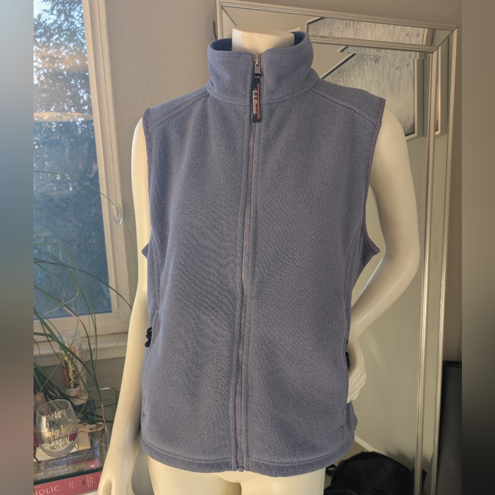 L.L. Bean Lavender Women's Fleece Vest - Full Zip-Close Front & Pockets